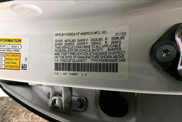 Photo of 2020 Platinum White Pearl Honda Accord