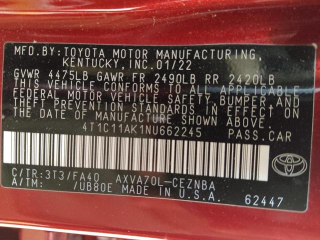 Photo of 2022 Ruby Flare Pearl Toyota Camry