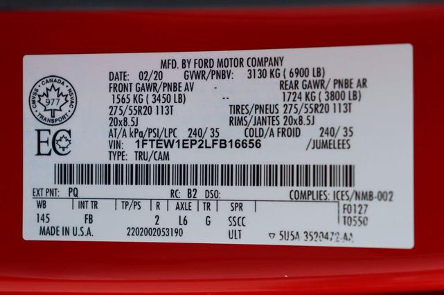 Photo of 2020 RACE RED Ford F-150