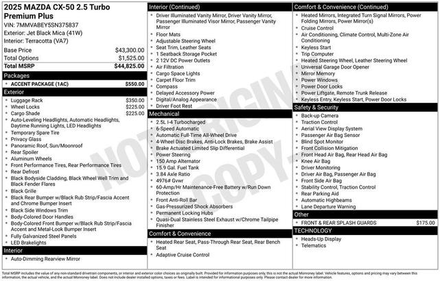 Photo of 2025 Jet Black Mica Mazda CX-50