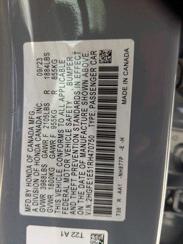 Photo of 2024 Sonic Gray Pearl Honda Civic Si