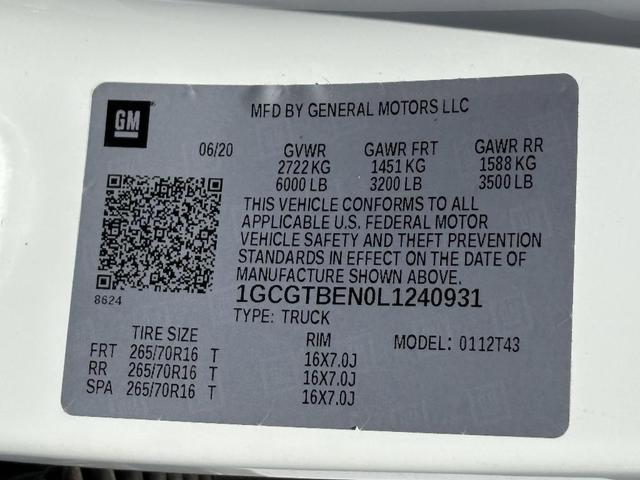 Photo of 2020 White Chevrolet Colorado
