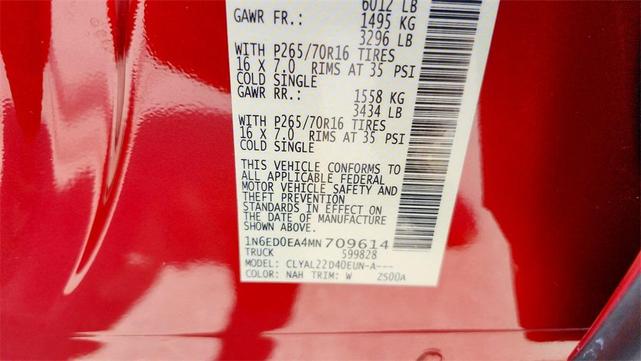 Photo of 2021 Red Nissan Frontier