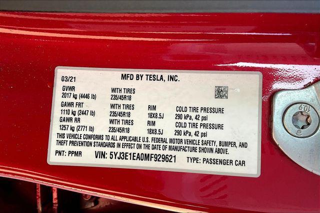 Photo of 2021 Red Multi-Coat Tesla Model 3