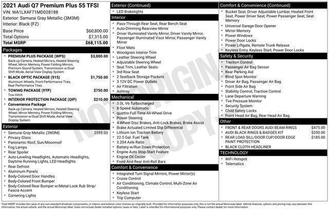 Photo of 2021 Samurai Gray Metallic Audi Q7