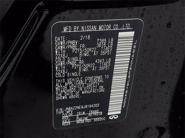 Photo of 2018 Black Obsidian INFINITI QX80
