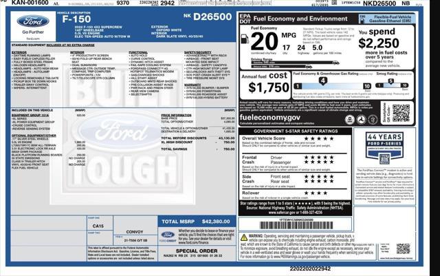 Photo of 2022 Oxford White Ford F-150