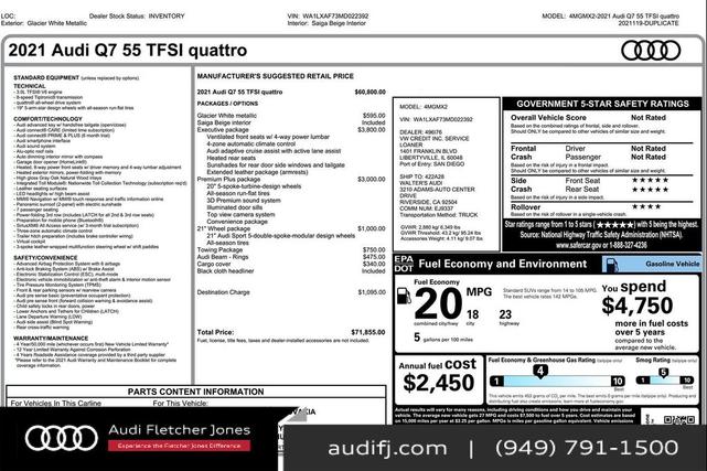 Photo of 2021 Glacier White Metallic Audi Q7