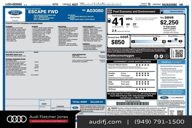 Photo of 2022 Star White Metallic Tri-Coat Ford Escape