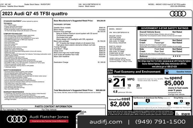 Photo of 2023 Satellite Silver Metallic Audi Q7