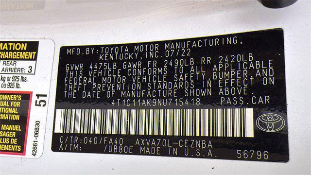 Photo of 2022 White Toyota Camry