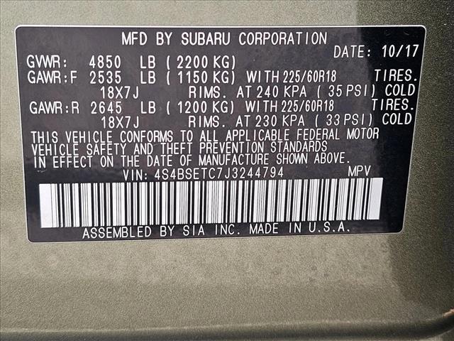 Photo of 2018 Wilderness Green Metallic Subaru Outback