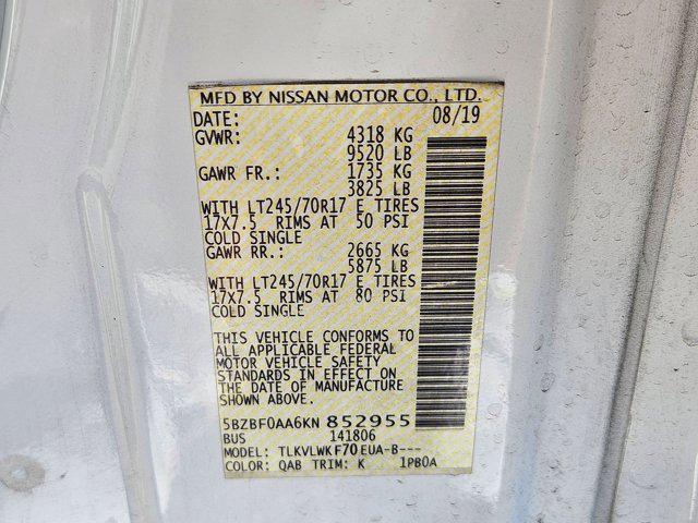 Photo of 2019 Pearl White Tricoat Nissan NV Passenger NV3500 HD