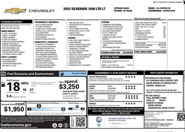 Photo of 2022 Black Chevrolet Silverado 1500