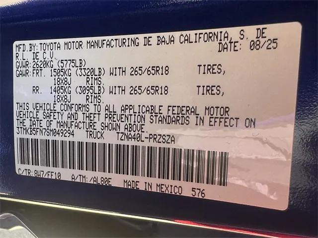 Photo of 2025 Blue Crush Toyota Tacoma