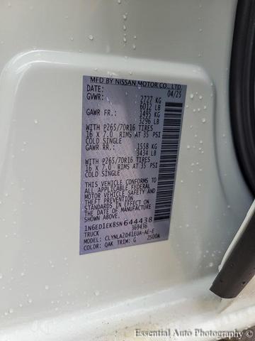Photo of 2025 Glacier White Nissan Frontier