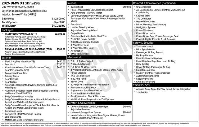 Photo of 2026 Black Sapphire Metallic BMW X1