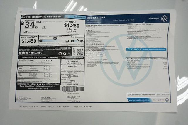 Photo of 2026 Pure White Volkswagen Jetta