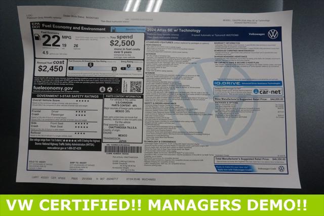Photo of 2024 Platinum Gray Metallic Volkswagen Atlas