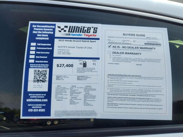 Photo of 2023 Platinum White Pearl Honda Accord Hybrid