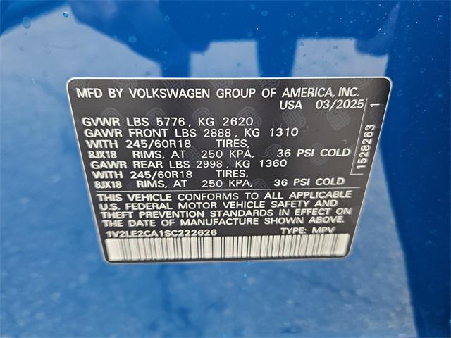 Photo of 2025 Mountain Lake Blue Metallic Volkswagen Atlas Cross Sport