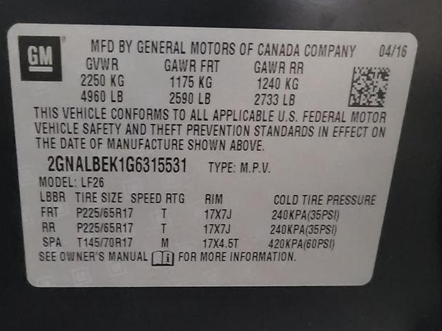 Photo of 2016 Blue Velvet Metallic Chevrolet Equinox