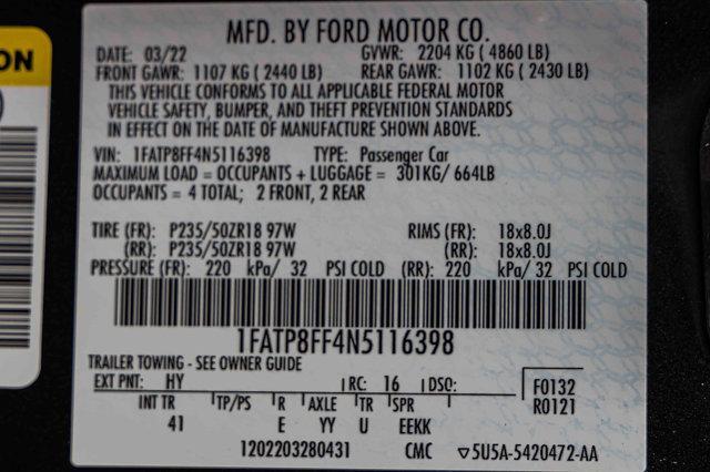 Photo of 2022 Gray Ford Mustang