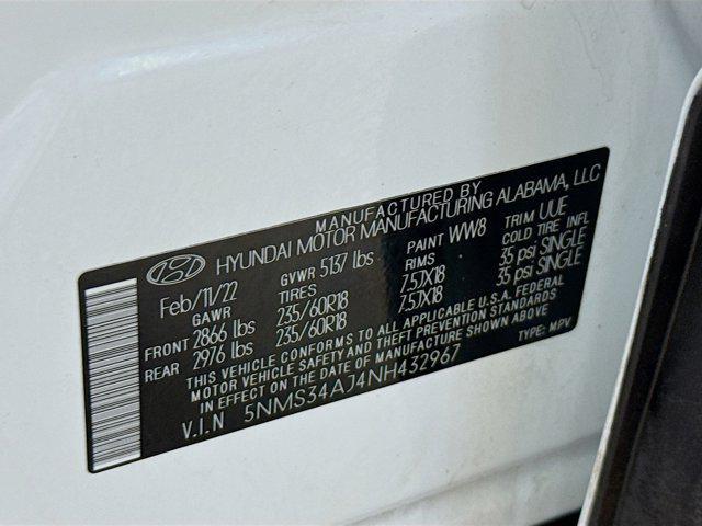 Photo of 2022 Quartz White Hyundai SANTA FE