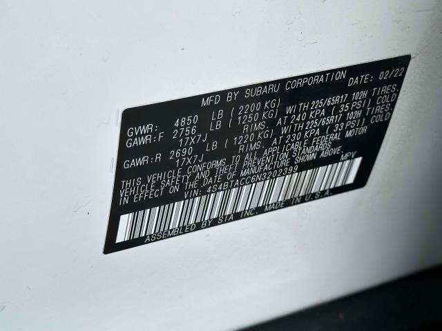 Photo of 2022 Crystal White Pearl Subaru Outback