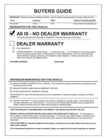 Photo of 2024 Oxford White Ford Explorer