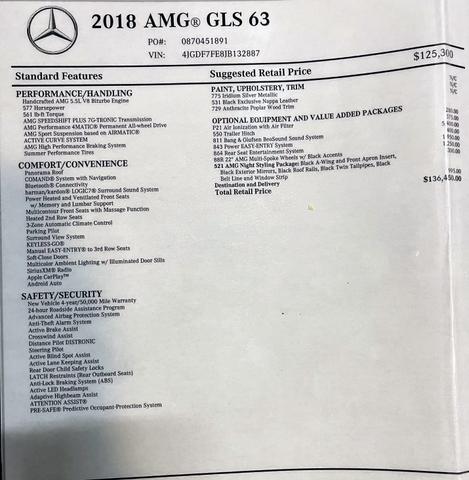 Photo of 2018 Silver Mercedes-Benz AMG GLS 63