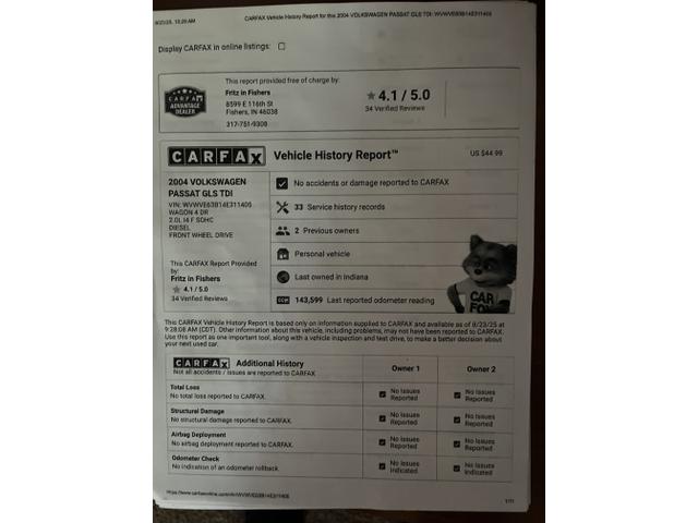 Photo of 2004 Silver Volkswagen Passat