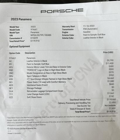 Photo of 2023 Blue Porsche Panamera