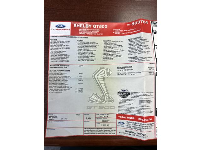 Photo of 2022 Red Ford Shelby GT500