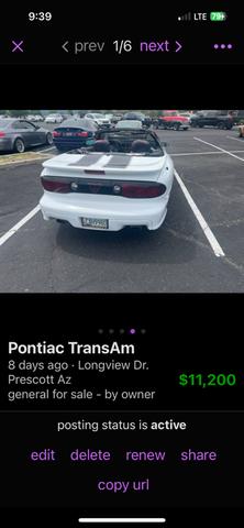 Photo of 1998 White Pontiac Firebird