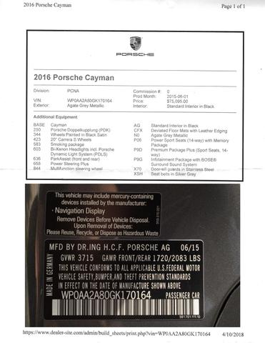Photo of 2016 Gray Porsche Cayman