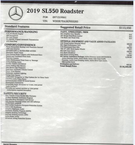 Photo of 2019 Black Mercedes-Benz SL 550