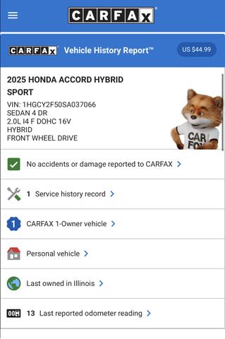 Photo of 2025 Black Honda Accord Hybrid