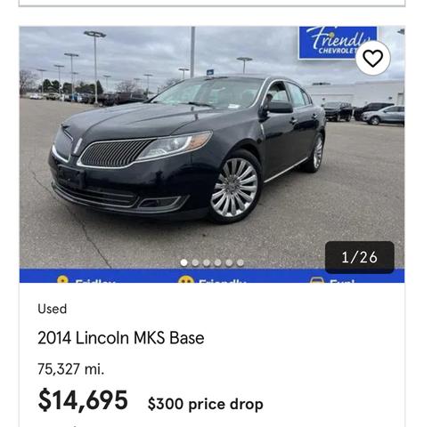Photo of 2014 Black Lincoln MKS