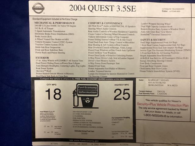 Photo of 2004 Red Nissan Quest