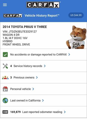 Photo of 2014 Black Toyota Prius v