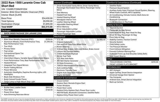 used 2022 Ram 1500 car, priced at $39,406