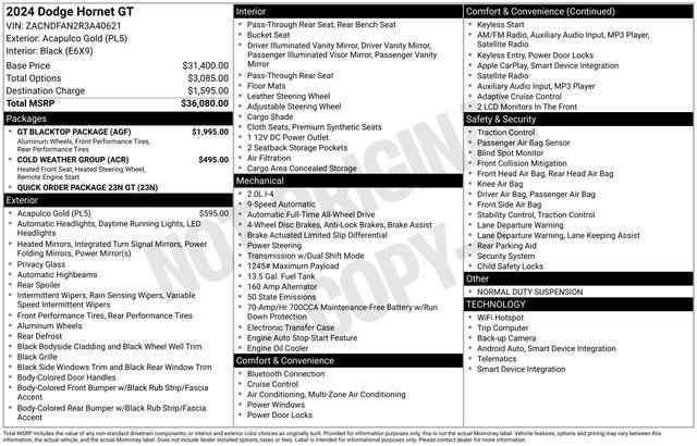 used 2024 Dodge Hornet car, priced at $21,660