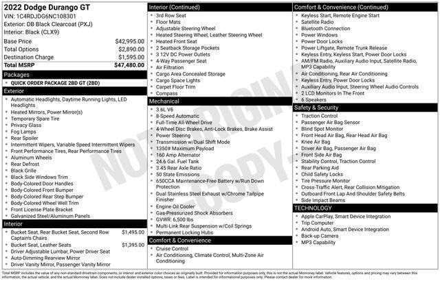 used 2022 Dodge Durango car, priced at $28,177