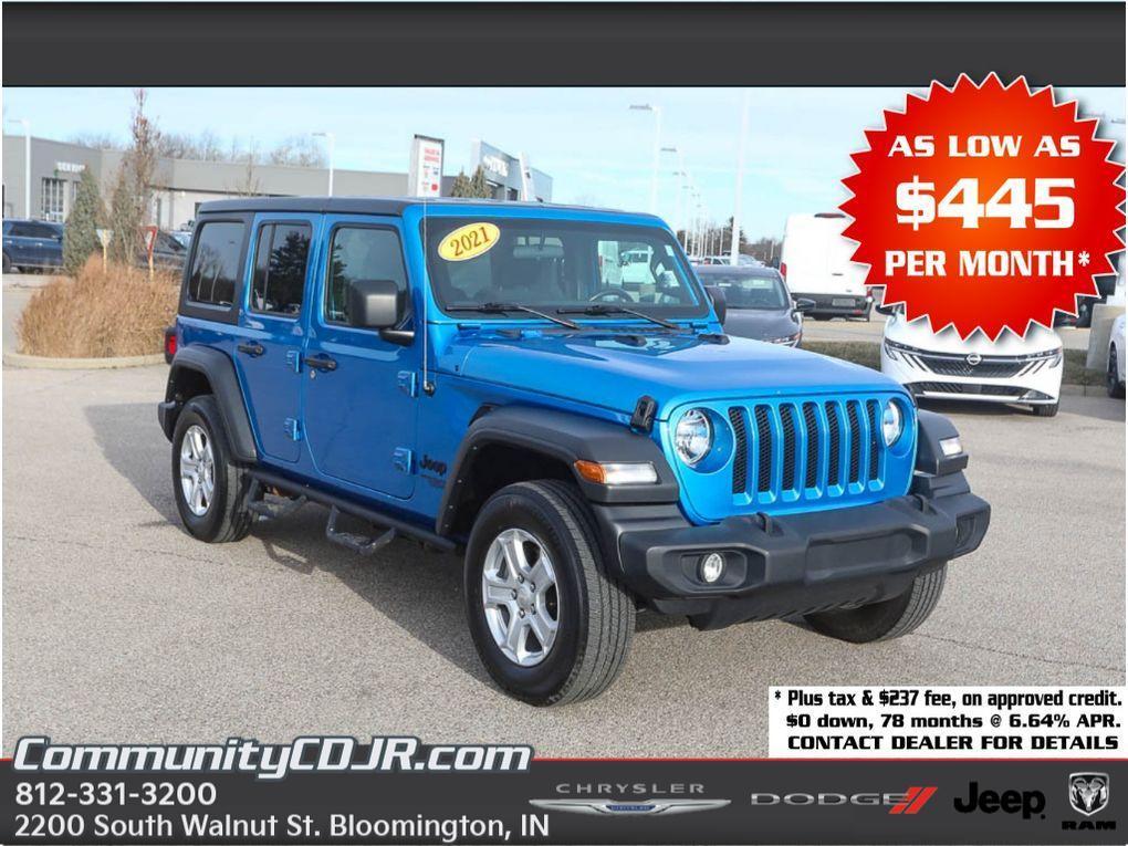 used 2021 Jeep Wrangler Unlimited car, priced at $23,500