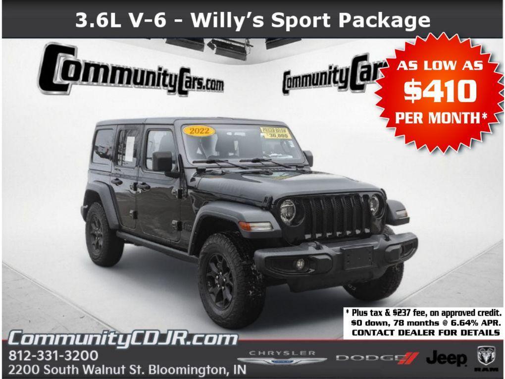 used 2022 Jeep Wrangler Unlimited car, priced at $24,800