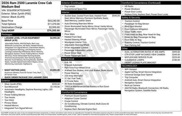 new 2026 Ram 2500 car, priced at $78,315