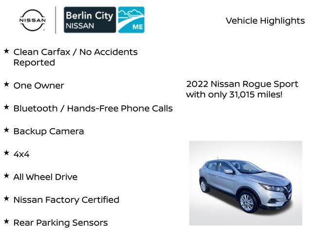 used 2022 Nissan Rogue Sport car, priced at $18,973