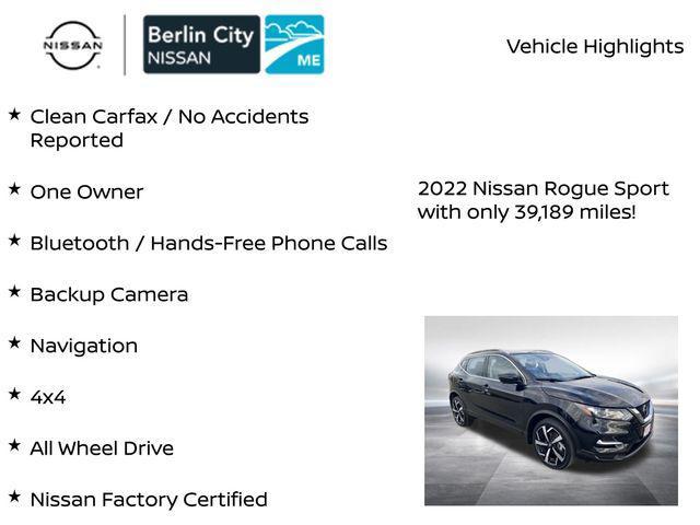 used 2022 Nissan Rogue Sport car, priced at $21,796