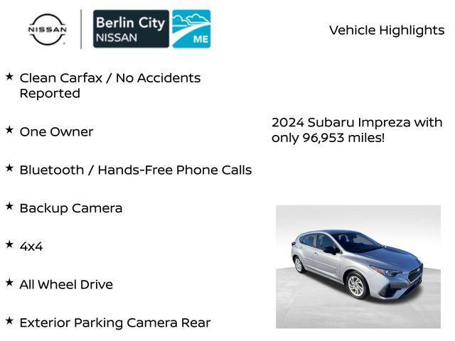 used 2024 Subaru Impreza car, priced at $19,129